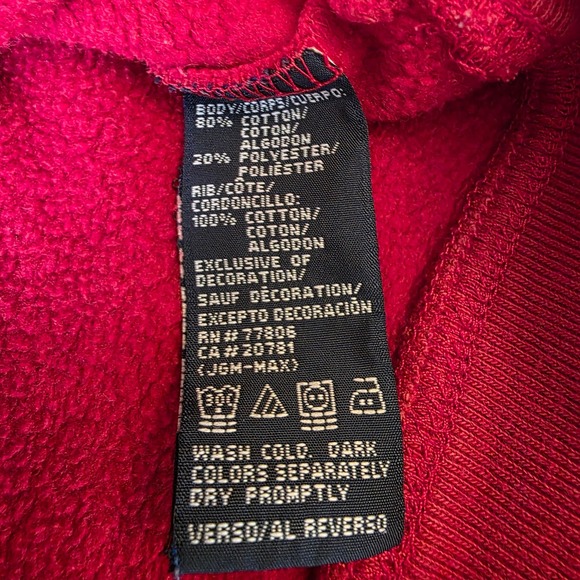 Tommy Hilfiger Red Crewneck Sweatshirt Spell Out Logo Men's XXL - Picture 5 of 6